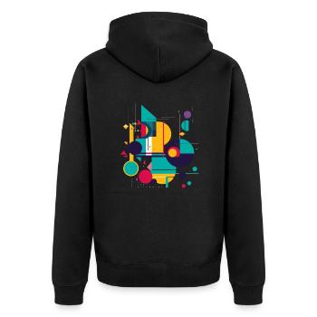 Abstract design - Unisex Premium Organic Zip Hoodie - black - Back - Nico (187cm)