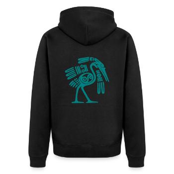 mexican bird - Unisex Premium Bio Zip Hoodie - Schwarz - Hinten - Nico (187cm)
