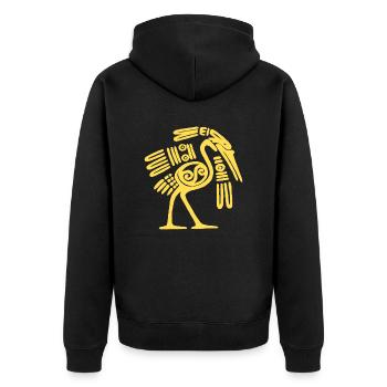 mexican bird - Unisex Premium Bio Zip Hoodie - Schwarz - Hinten - Nico (187cm)