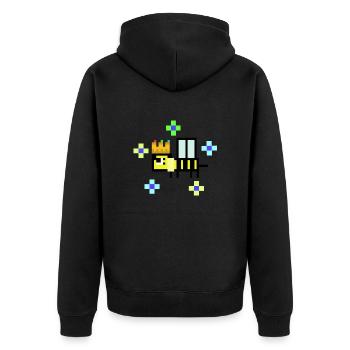 Queen Bee - Unisex Premium Organic Zip Hoodie - black - Back - Nico (187cm)
