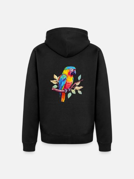 Hacki le perroquet - Veste à capuche bio Premium Unisexe - noir
