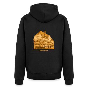 Nürtingen Rathaus Baden-Württemberg - Unisex Premium Organic Zip Hoodie - black - Back - Nico (187cm)
