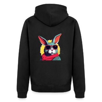 Krok le lapin - Veste à capuche bio Premium Unisexe - noir - Dos - Nico (187cm)
