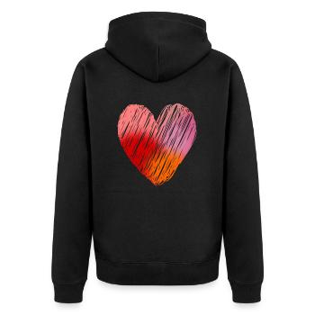 Cœur peint en couleurs - Veste à capuche bio Premium Unisexe - noir - Dos - Nico (187cm)