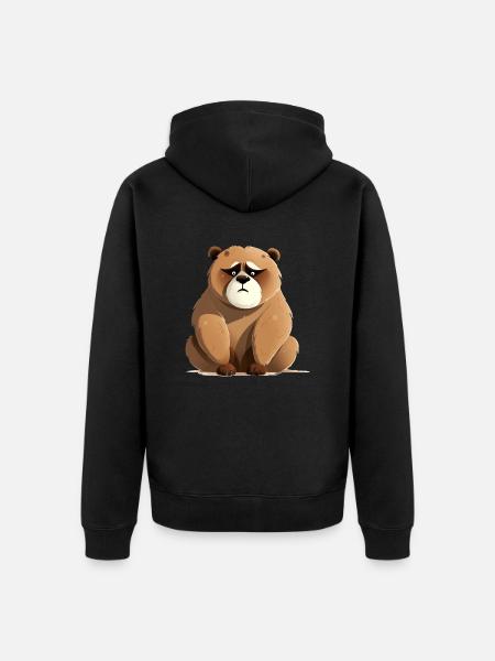 Bibi the grumpy bear - Unisex Premium Organic Zip Hoodie - black