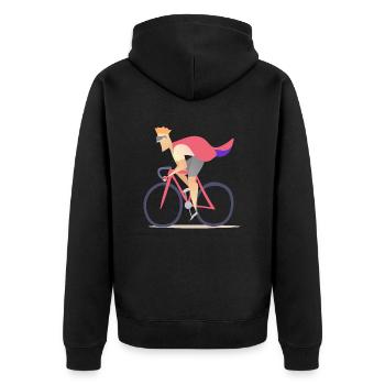 König der Mountainbike-Bekleidung King Robe - Unisex Premium Bio Zip Hoodie - Schwarz - Hinten - Nico (187cm)