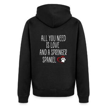 Citations de Springer spaniel - Veste à capuche bio Premium Unisexe - noir - Dos - Nico (187cm)