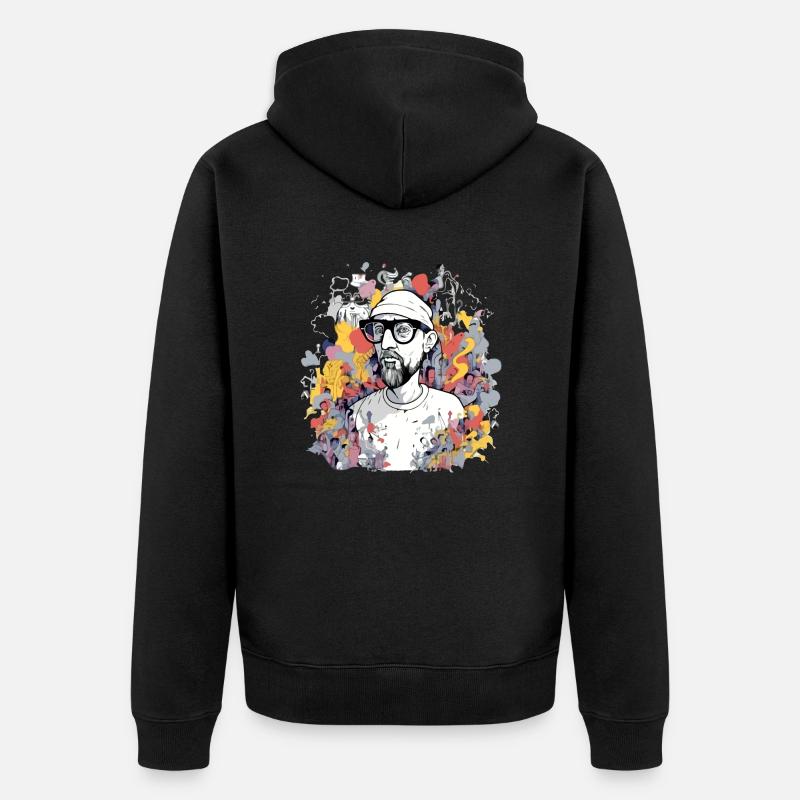 Markieren Sie den Maler - Unisex Premium Bio Zip Hoodie - Schwarz