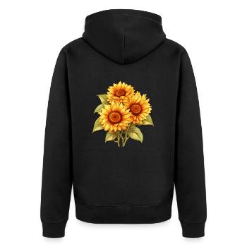 Tournesols - Veste à capuche bio Premium Unisexe - noir - Dos - Nico (187cm)
