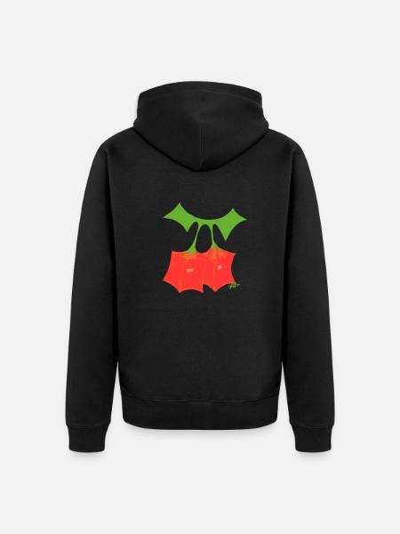 Hyperbolic cherries - Unisex Premium Organic Zip Hoodie - black