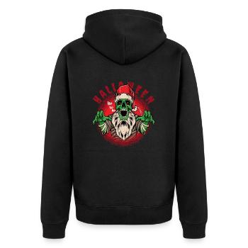 Christmas Halloween - Unisex Premium Bio Zip Hoodie - Schwarz - Hinten - Nico (187cm)