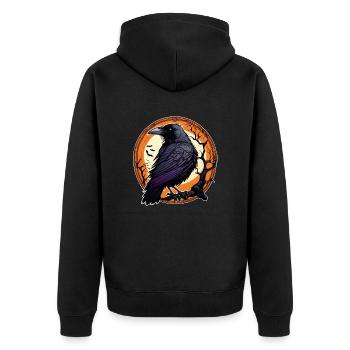 Halloween or Hard Rock - Raven - Unisex Premium Organic Zip Hoodie - black - Back - Nico (187cm)
