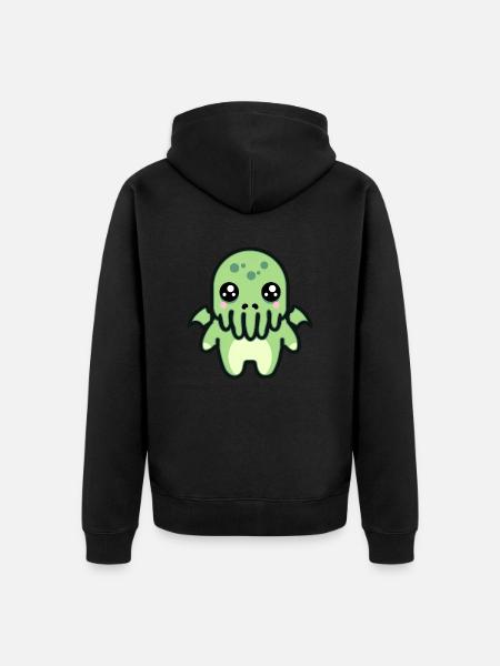 Cute Cthulhu - Unisex Premium Organic Zip Hoodie - black