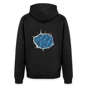 spruch geek doggie bachhund morgen arbeitskollege - Unisex Premium Bio Zip Hoodie - Schwarz - Hinten - Nico (187cm)