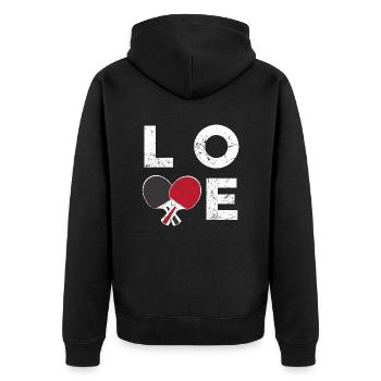 Ping-pong amour - Veste à capuche bio Premium Unisexe - noir - Dos - Nico (187cm)