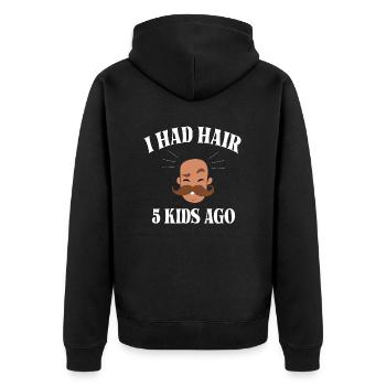 i had hair 5 kids ago funny dad bald head - Veste à capuche bio Premium Unisexe - noir - Dos - Nico (187cm)