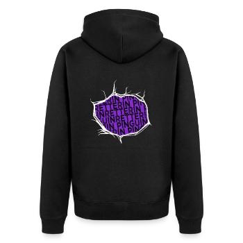 katze christmas vegetarier winter penguin süß - Unisex Premium Bio Zip Hoodie - Schwarz - Hinten - Nico (187cm)