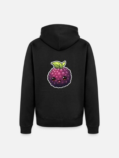 Brombeere süß Animestil - Unisex Premium Bio Zip Hoodie - Schwarz