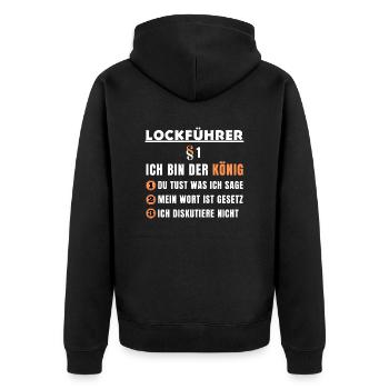 Lure Guide Gift - I'm the King - Unisex Premium Organic Zip Hoodie - black - Back - Nico (187cm)