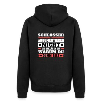 Les serruriers ne se disputent pas - Veste à capuche bio Premium Unisexe - noir - Dos - Nico (187cm)