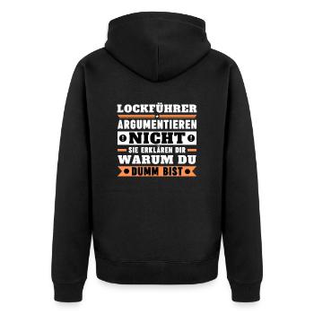 Lure leaders don't argue - Unisex Premium Organic Zip Hoodie - black - Back - Nico (187cm)