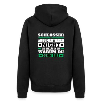 Les serruriers ne discutent pas - Veste à capuche bio Premium Unisexe - noir - Dos - Nico (187cm)