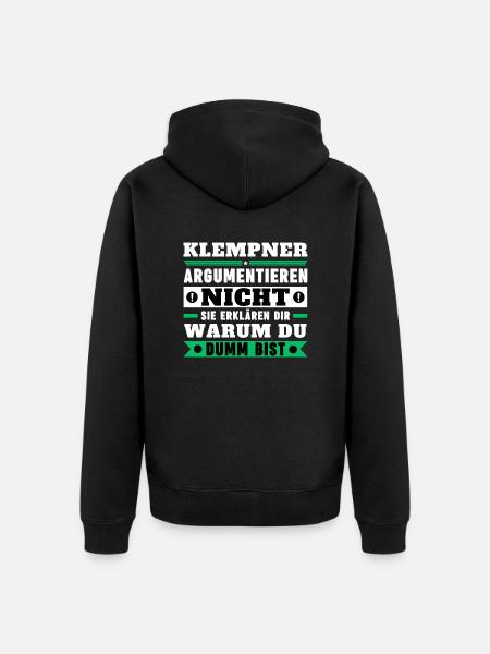 Plumbers don't argue - Unisex Premium Organic Zip Hoodie - black