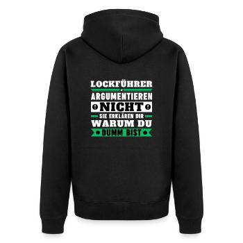 Les dirigeants de leurre ne discutent pas - Veste à capuche bio Premium Unisexe - noir - Dos - Nico (187cm)