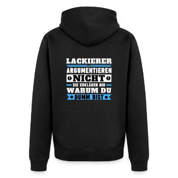 Les peintres ne discutent pas - Veste à capuche bio Premium Unisexe - noir - Dos - Nico (187cm)