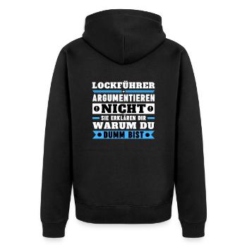 Les dirigeants de leurre ne discutent pas - Veste à capuche bio Premium Unisexe - noir - Dos - Nico (187cm)