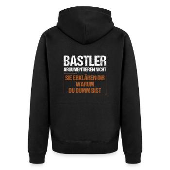 Hobbyists don't argue - Unisex Premium Organic Zip Hoodie - black - Back - Nico (187cm)