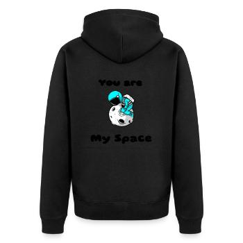 Astronaut - Unisex Premium Bio Zip Hoodie - Schwarz - Hinten - Nico (187cm)