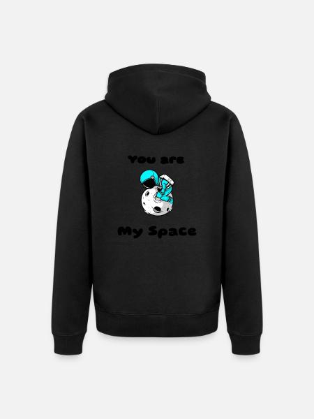 Astronaut - Unisex Premium Bio Zip Hoodie - Schwarz