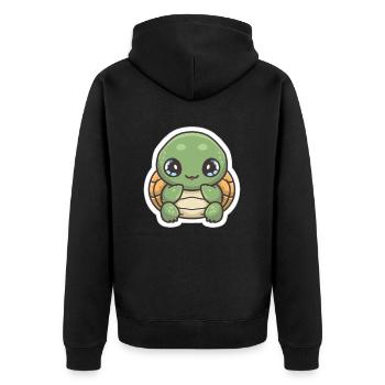 Schildkröten-Liebhaber - Unisex Premium Bio Zip Hoodie - Schwarz - Hinten - Nico (187cm)