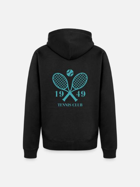 1949 Tennis Club - Unisex Premium Organic Zip Hoodie - black