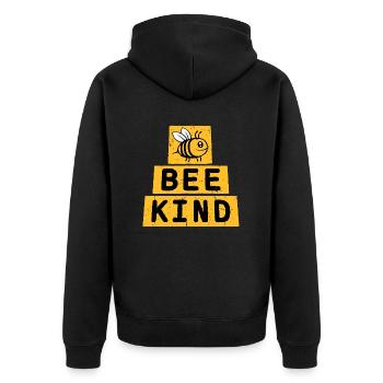Be Kind Cute Honey Kindness Bee Love Inspirational - Unisex Premium Organic Zip Hoodie - black - Back - Nico (187cm)