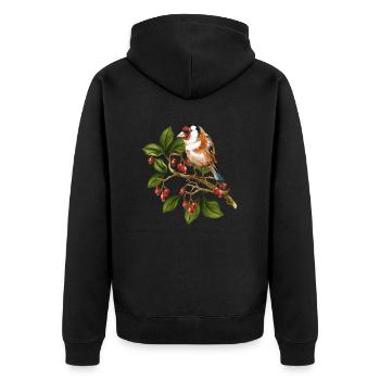 Oiseau coloré - Veste à capuche bio Premium Unisexe - noir - Dos - Nico (187cm)
