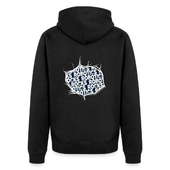 jokes industrial robotics statement robotic trends - Unisex Premium Bio Zip Hoodie - Schwarz - Hinten - Nico (187cm)