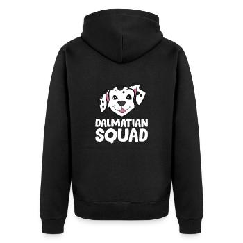 Dalmatiner - Dalmatian Squad - Unisex Premium Bio Zip Hoodie - Schwarz - Hinten - Nico (187cm)