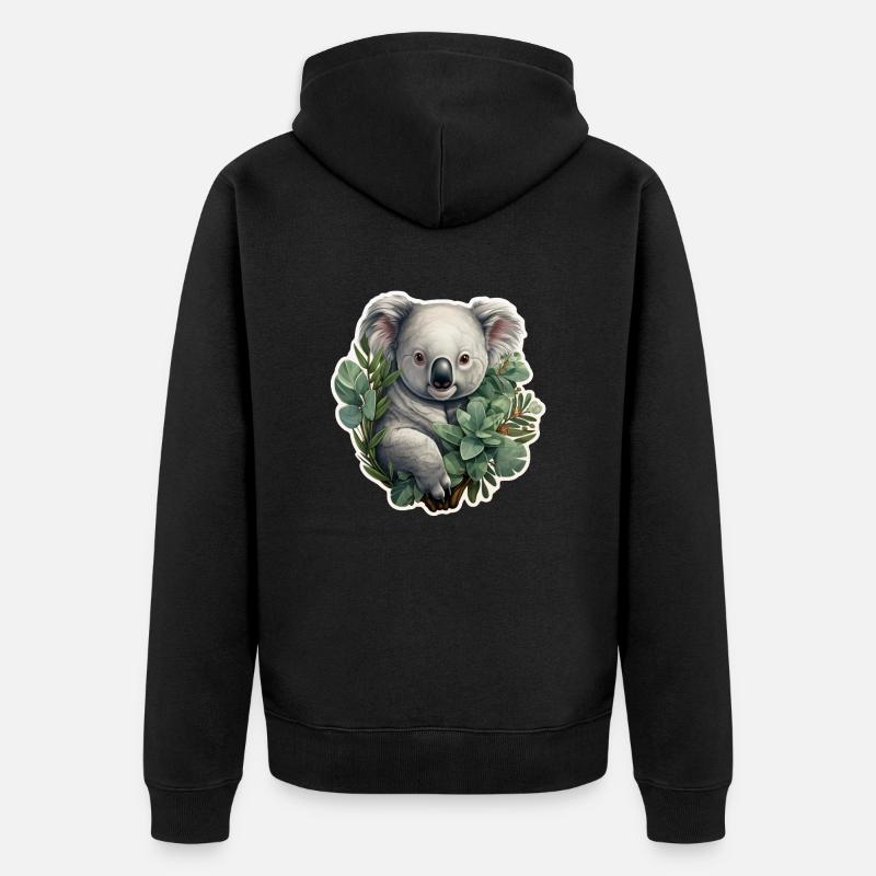 Koala à l’eucalyptus - Veste à capuche bio Premium Unisexe - noir