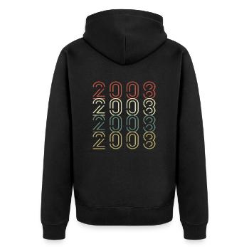 Original 2008 Jahrgang Vintage Geburtstag Retro - Unisex Premium Bio Zip Hoodie - Schwarz - Hinten - Nico (187cm)