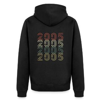 Original 2005 Jahrgang Vintage Geburtstag Retro - Unisex Premium Bio Zip Hoodie - Schwarz - Hinten - Nico (187cm)