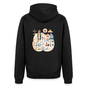 biblique 5 - Veste à capuche bio Premium Unisexe - noir - Dos - Nico (187cm)