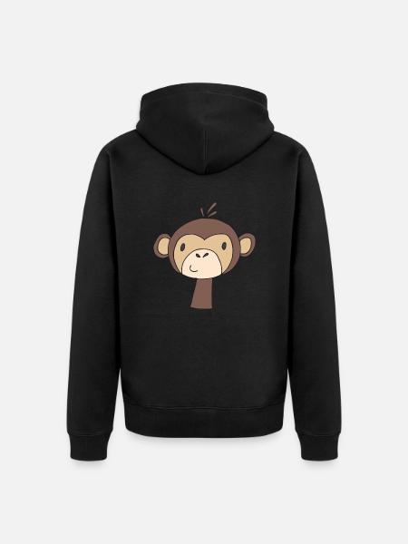 monkey funny - Unisex Premium Organic Zip Hoodie - black