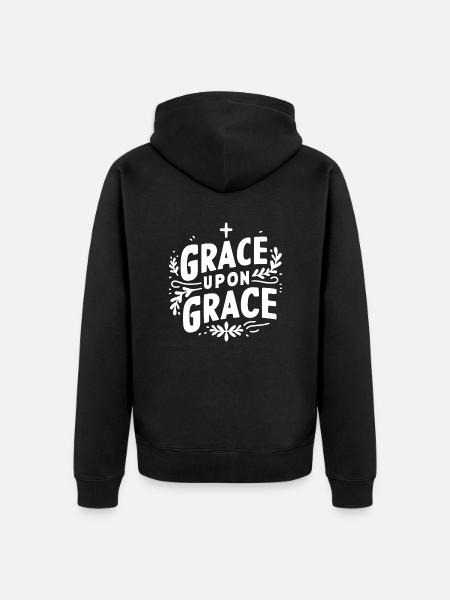 Grace Upon Grace - Unisex Premium Organic Zip Hoodie - black