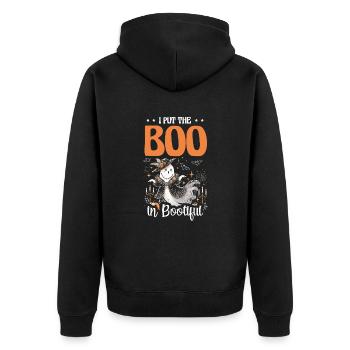 J’ai le boo dans Bootiful, jeux de mots d’Halloween - Veste à capuche bio Premium Unisexe - noir - Dos - Nico (187cm)