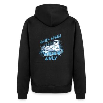 Chill Vibes Only - Tranquil Polar Bear - Unisex Premium Organic Zip Hoodie - black - Back - Nico (187cm)
