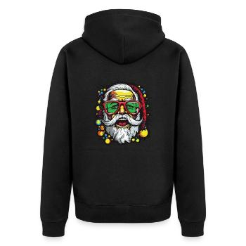 santa weihnachtsmann - Unisex Premium Bio Zip Hoodie - Schwarz - Hinten - Nico (187cm)