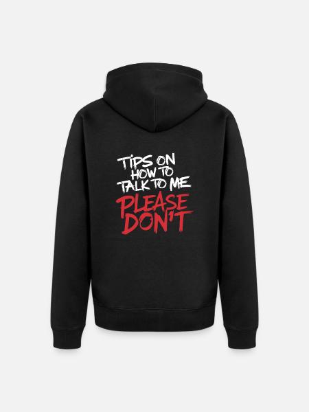 Introverti et sans conversation - Veste à capuche bio Premium Unisexe - noir