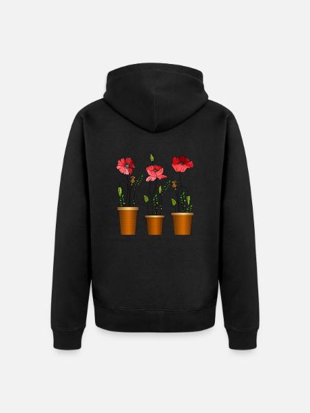 Fleur - Veste à capuche bio Premium Unisexe - noir